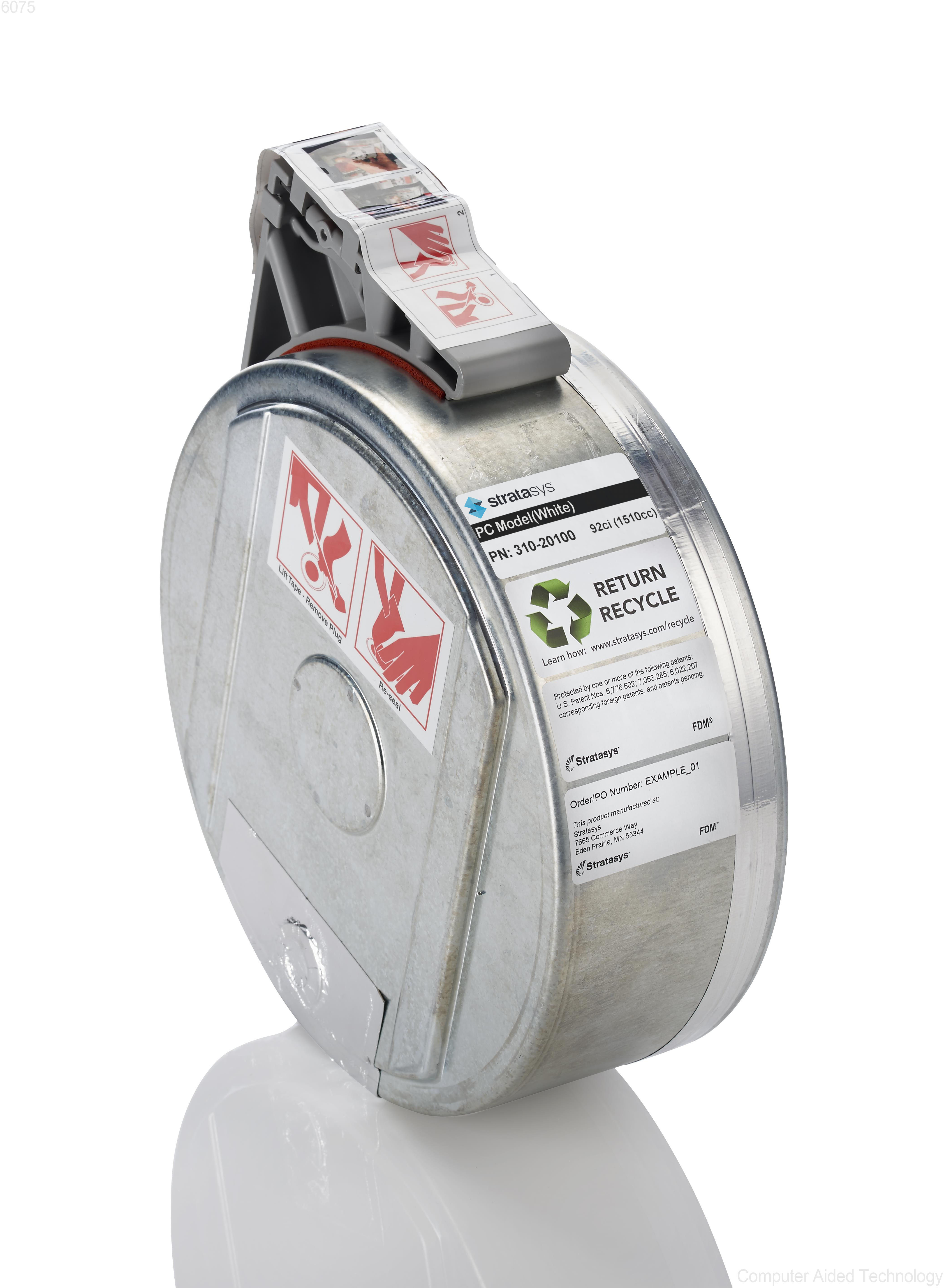 PC Filament Canister Fortus 360/400/900mc & T-Class 92 in^3 (1510 cc) (310-20100)